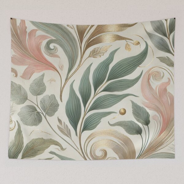 Item preview, Intricate Gold-Accented Leaves in Calming Hues designed and sold by TeslaSt0re.