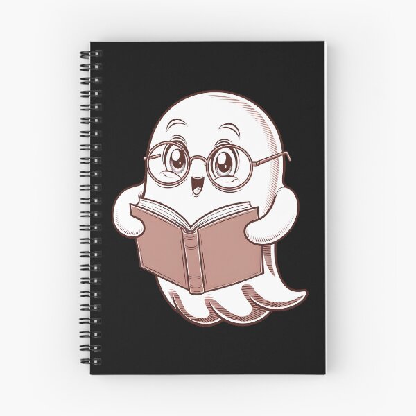 Item preview, cute bookworm ghost wearing glasses  designed and sold by olekskotarczak.