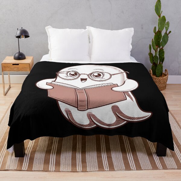 Item preview, cute bookworm ghost wearing glasses  designed and sold by olekskotarczak.