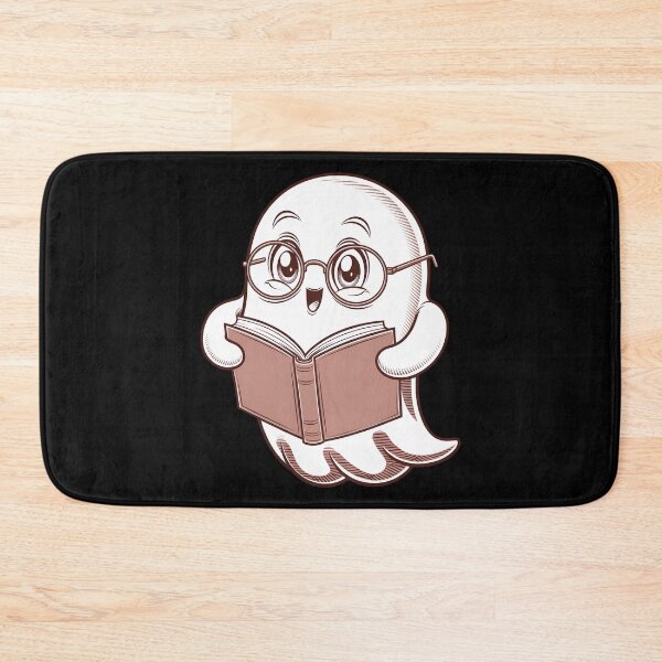 Item preview, cute bookworm ghost wearing glasses  designed and sold by olekskotarczak.