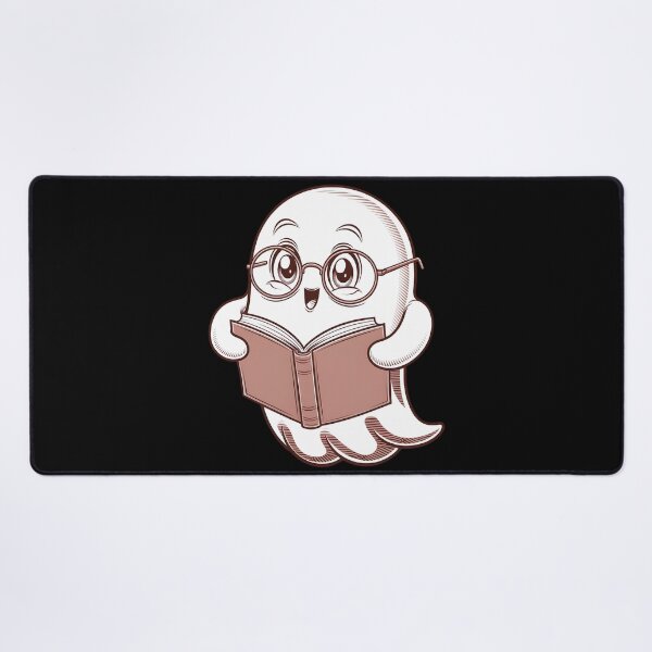 Item preview, cute bookworm ghost wearing glasses  designed and sold by olekskotarczak.