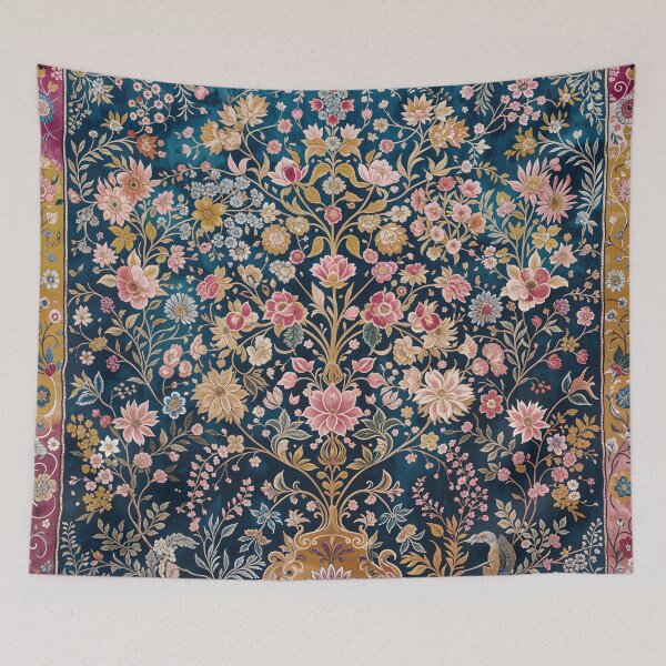 Aperçu de l'œuvre Tapisserie Flora du Crépuscule créée et vendue par meggydesigns.