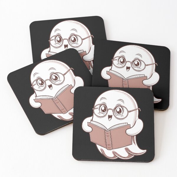 Item preview, cute bookworm ghost wearing glasses  designed and sold by olekskotarczak.