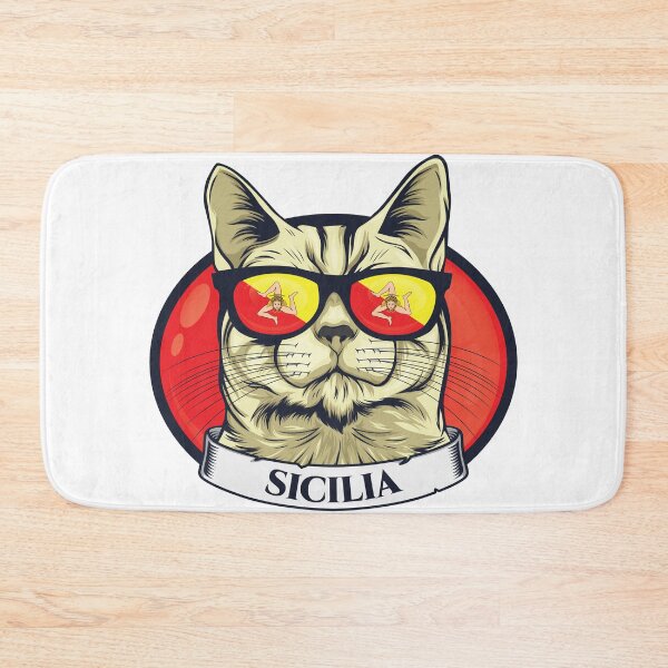 Item preview, sicilia emblem and flag colors in a cat designed and sold by EmeraldeaArt.