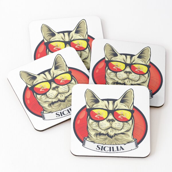 Item preview, sicilia emblem and flag colors in a cat designed and sold by EmeraldeaArt.