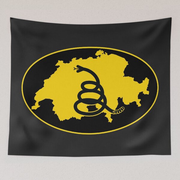 Item preview, SWITZERLAND - Freedom Is The Superpower - Modern Gadsden Snake Flag - Dont Tread On Me design designed and sold by pelagio.