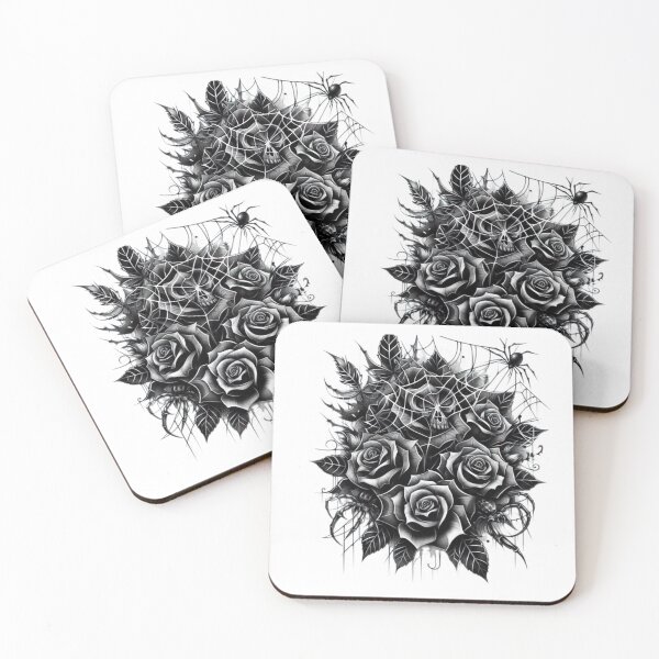 Item preview, roses with spider and spider web ,  Halloween  tattoo ,  halloween roses,halloween web designed and sold by Expressions-Sel.