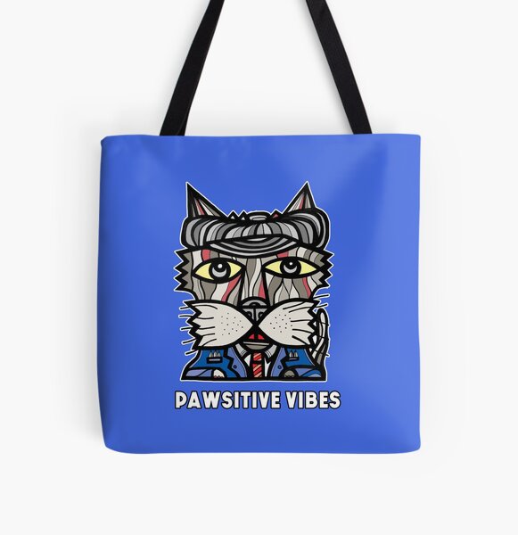 "Pawsitive Vibes" All Over Print Tote Bag