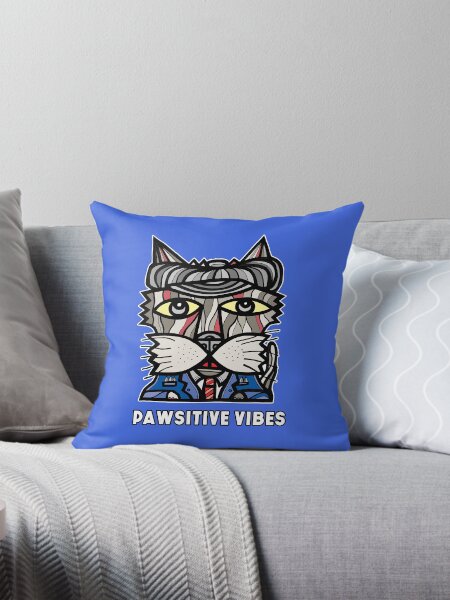 "Pawsitive Vibes" Throw Pillow