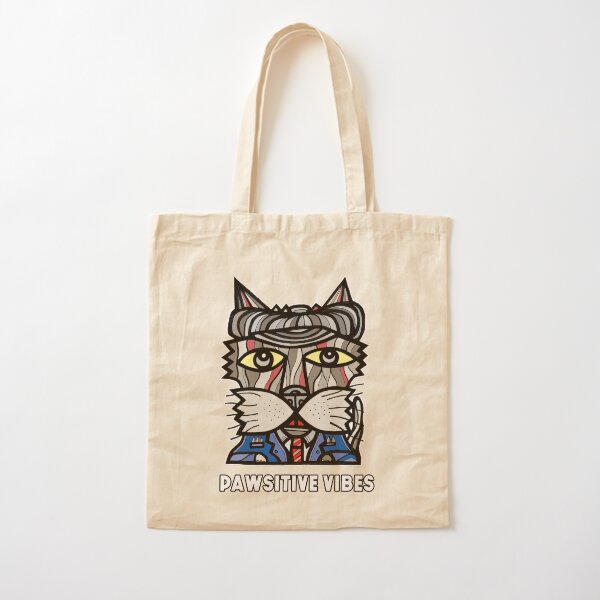 "Pawsitive Vibes" Cotton Tote Bag