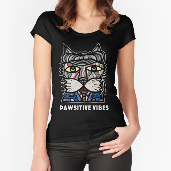 "Pawsitive Vibes" Fitted Scoop T-Shirt