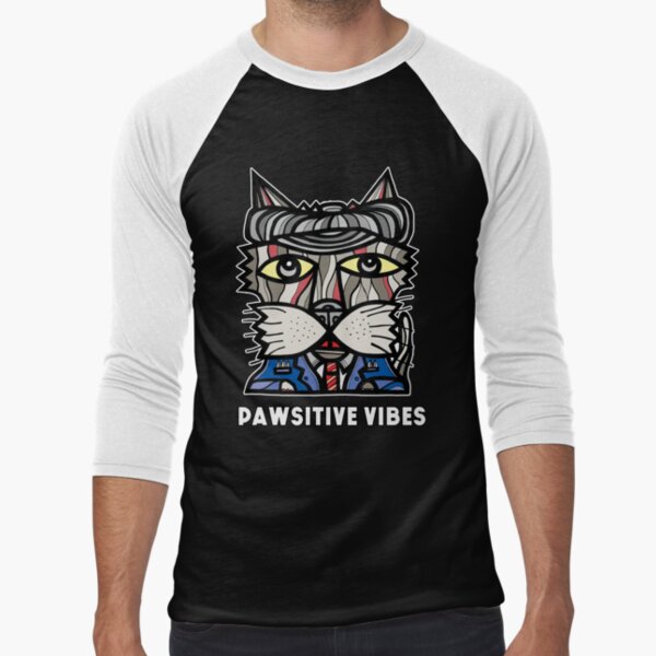 "Pawsitive Vibes" Baseball ¾ Sleeve T-Shirt