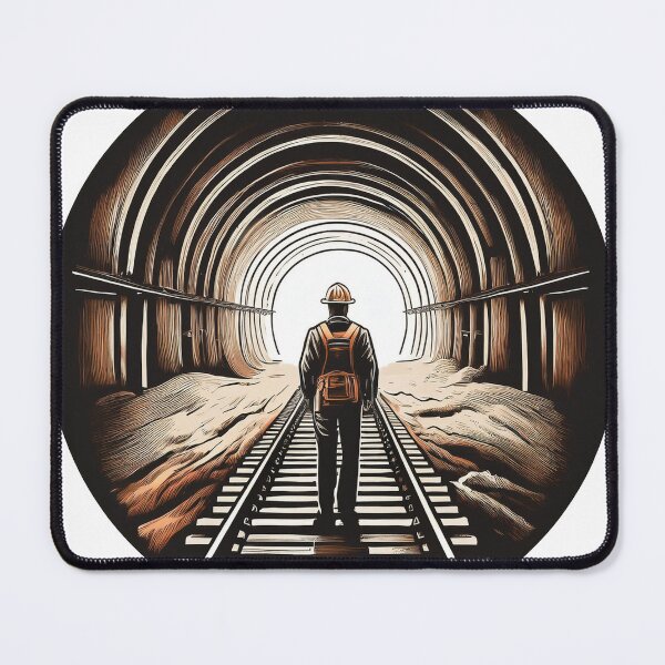 Item preview, Old tunnel railroad worker mine designed and sold by SusanStDigital.