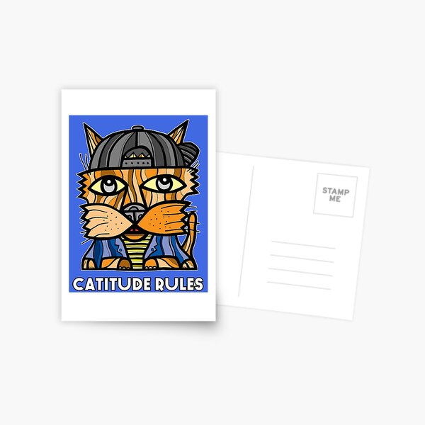 "Catitude Rules" Postcard