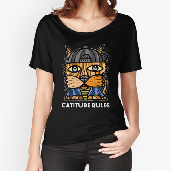 "Catitude Rules" Relaxed Fit T-Shirt