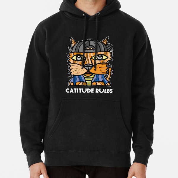 "Catitude Rules" Pullover Hoodie