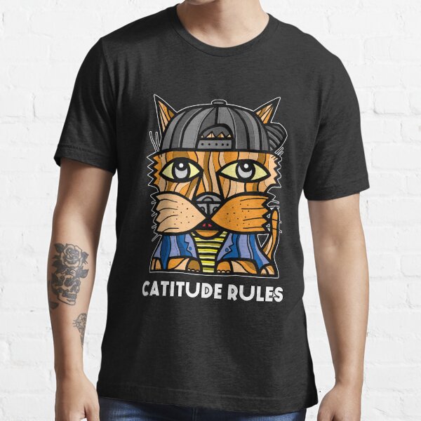 "Catitude Rules" Essential T-Shirt