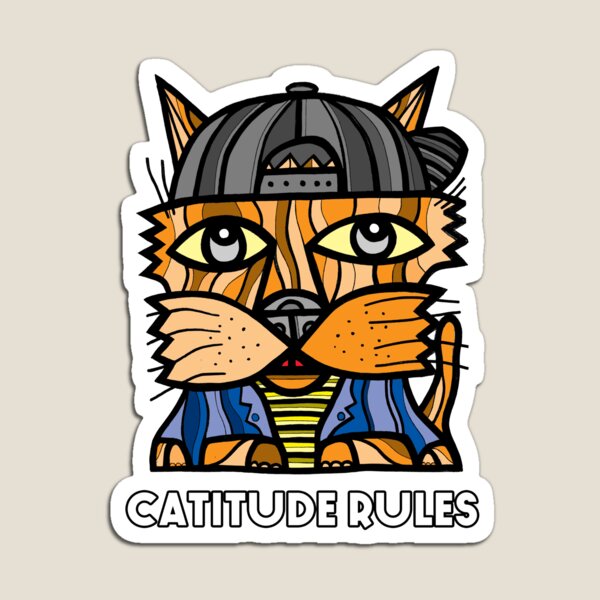 "Catitude Rules" Magnet