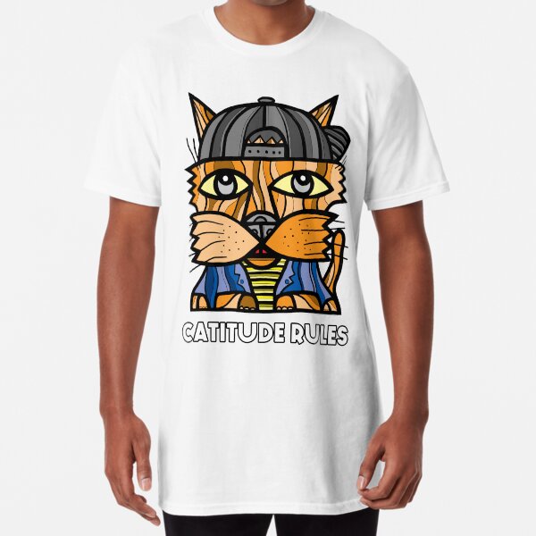 "Catitude Rules" Long T-Shirt