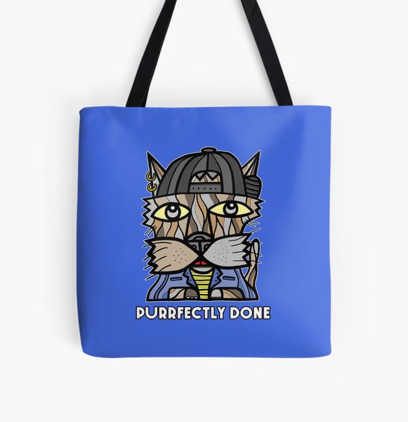 "Purrfectly Done" All Over Print Tote Bag