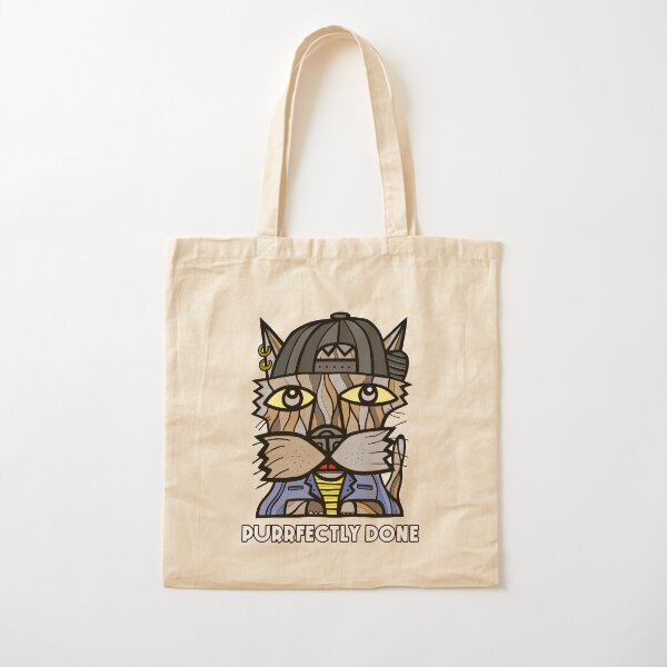 "Purrfectly Done" Cotton Tote Bag