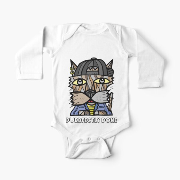 "Purrfectly Done" Long Sleeve Baby One-Piece