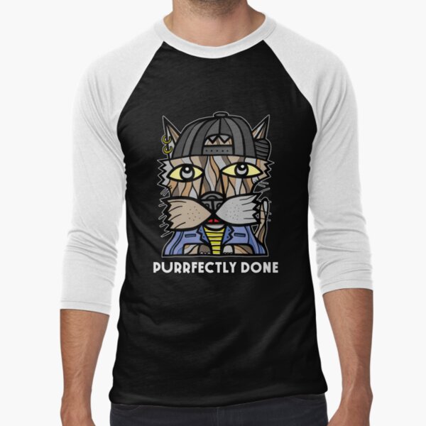 "Purrfectly Done" Baseball ¾ Sleeve T-Shirt