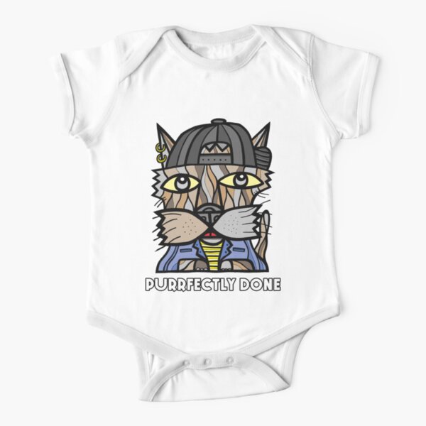 "Purrfectly Done" Short Sleeve Baby One-Piece