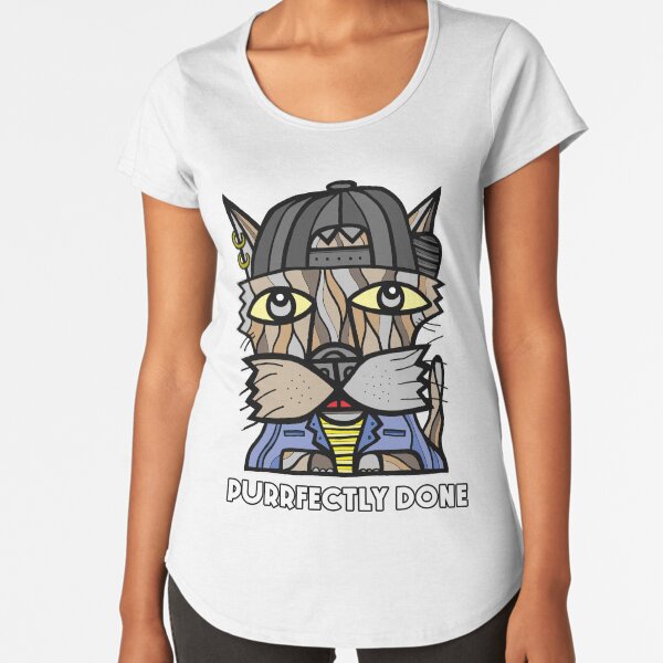 "Purrfectly Done" Premium Scoop T-Shirt