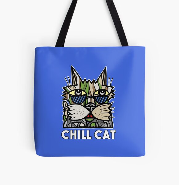 "Chill Cat" All Over Print Tote Bag