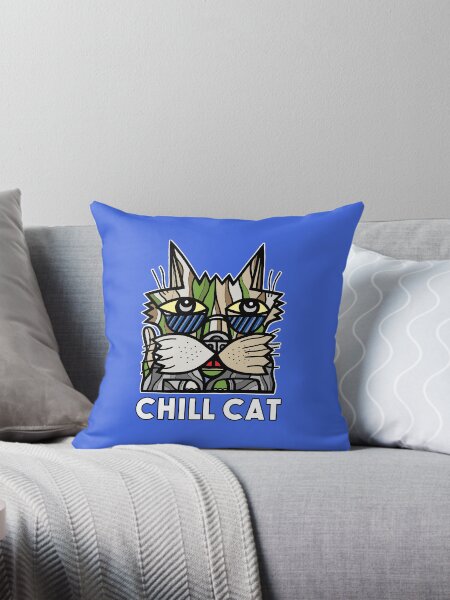 "Chill Cat" Throw Pillow