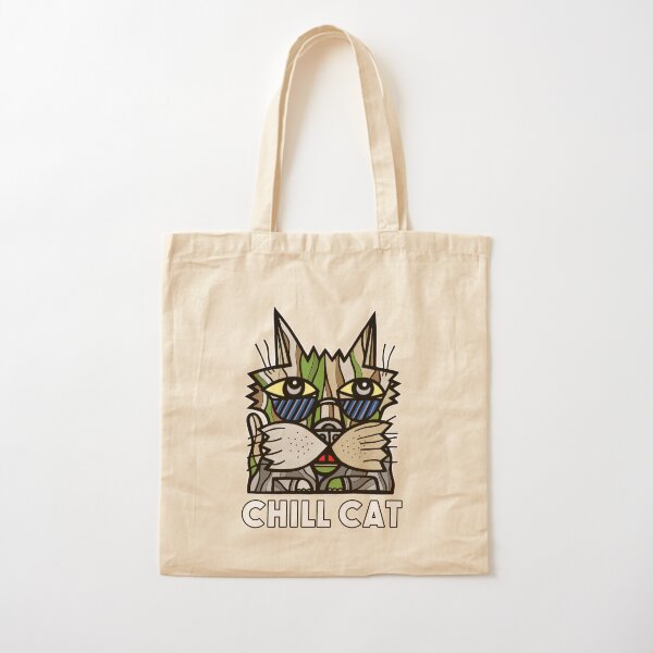 "Chill Cat" Cotton Tote Bag