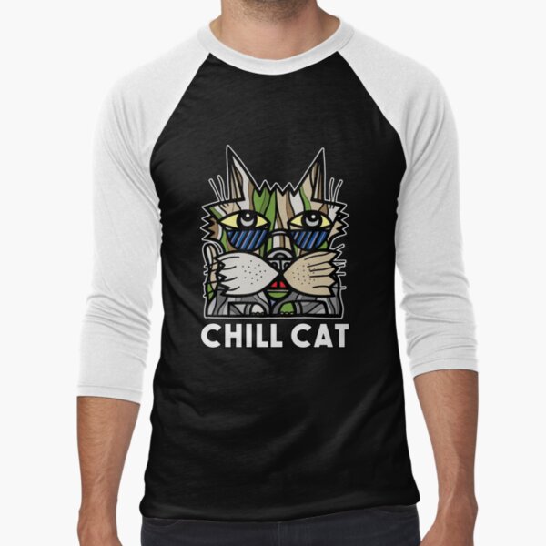 "Chill Cat" Baseball ¾ Sleeve T-Shirt