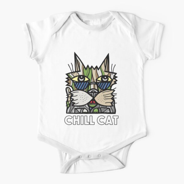 "Chill Cat" Short Sleeve Baby One-Piece