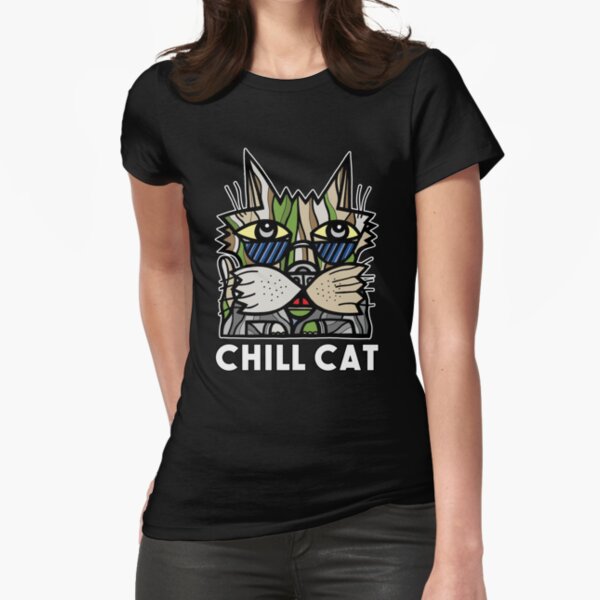 "Chill Cat" Fitted T-Shirt