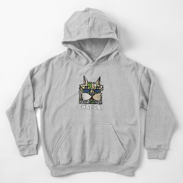 "Chill Cat" Kids Pullover Hoodie