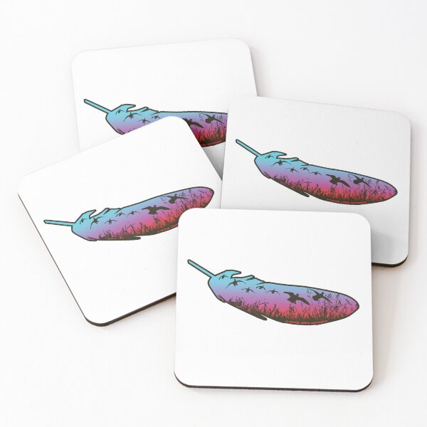 Item preview, Flock in a Feather, Blue to Pink Sunrise designed and sold by CraneCreek.