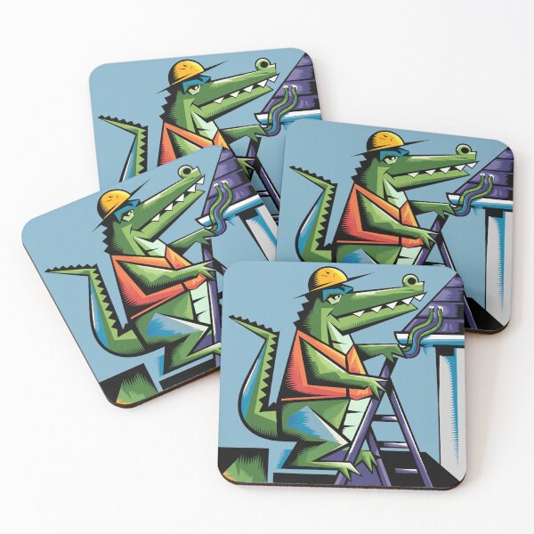 Item preview, Funny Alligator on Ladder Cleaning Gutters designed and sold by Nature's Fancy.