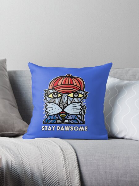 "Stay Pawsome" Throw Pillow