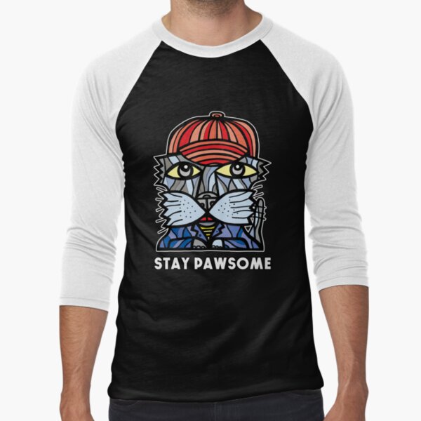 "Stay Pawsome" Baseball ¾ Sleeve T-Shirt