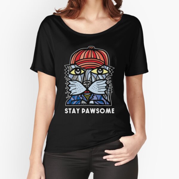 "Stay Pawsome" Relaxed Fit T-Shirt