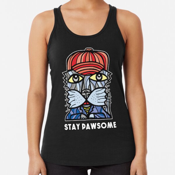 "Stay Pawsome" Racerback Tank Top