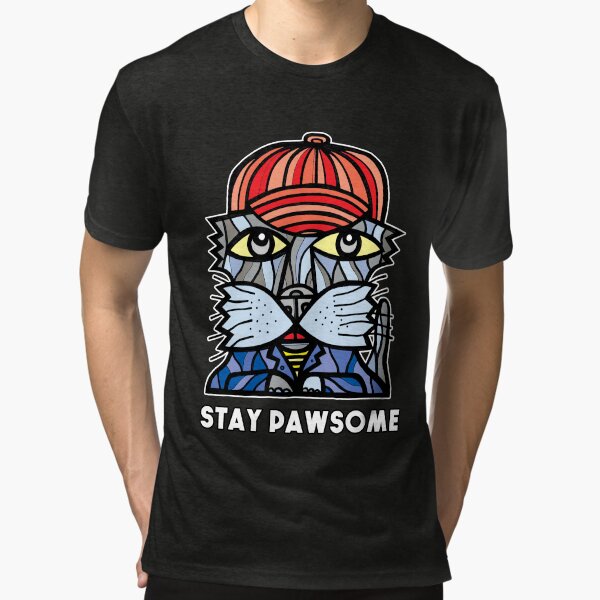 "Stay Pawsome" Tri-blend T-Shirt