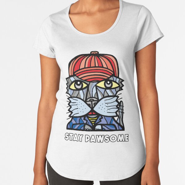 "Stay Pawsome" Premium Scoop T-Shirt