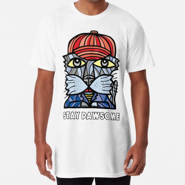 "Stay Pawsome" Long T-Shirt