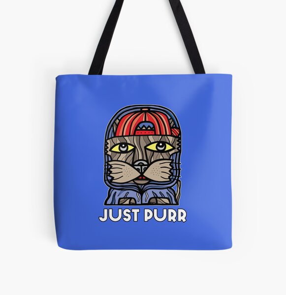 "Just Purr" All Over Print Tote Bag