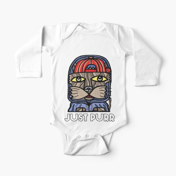 "Just Purr" Long Sleeve Baby One-Piece