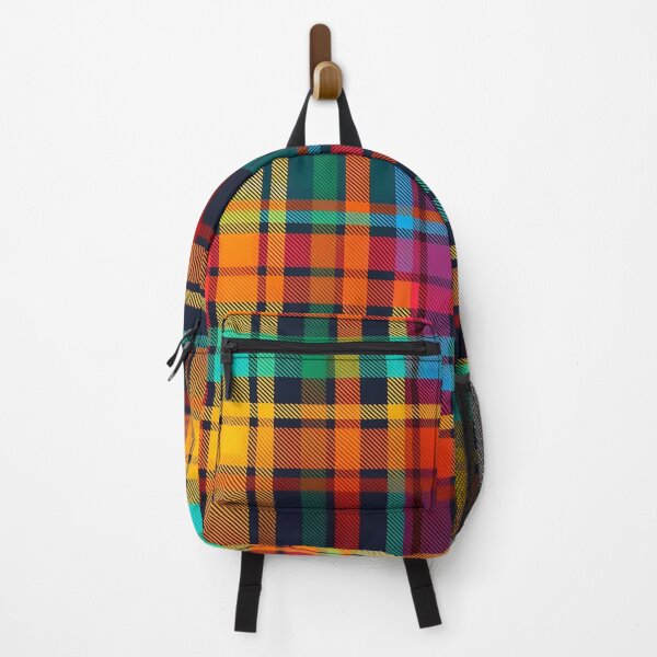 Aperçu de l'œuvre Bleu Rouge Jaune Sarcelle Orange Coloré Plaid Multicolore créée et vendue par SeaStarAlex.