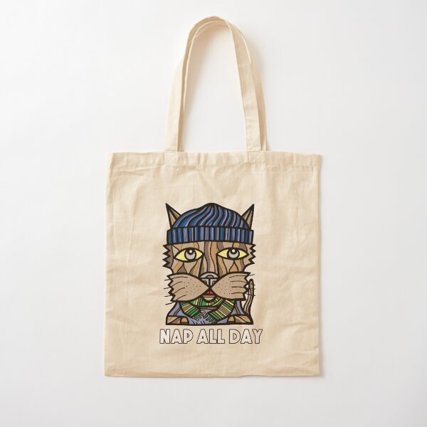 "Nap All Day" Cotton Tote Bag