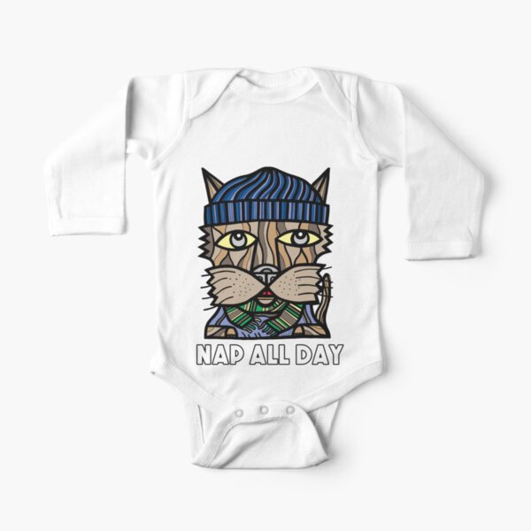 "Nap All Day" Long Sleeve Baby One-Piece